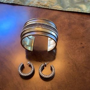 Silpada K & R Leather Together Cuff and Earrings